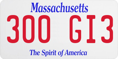 MA license plate 300GI3
