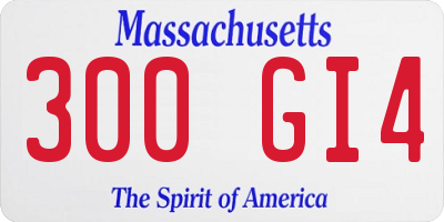 MA license plate 300GI4