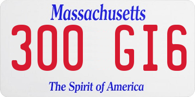 MA license plate 300GI6