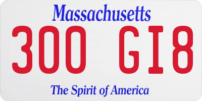 MA license plate 300GI8