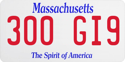 MA license plate 300GI9