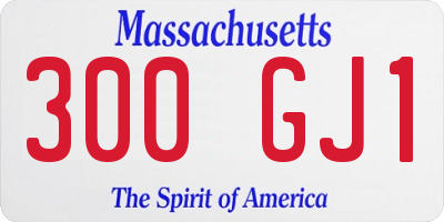 MA license plate 300GJ1