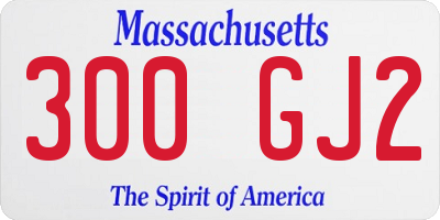 MA license plate 300GJ2