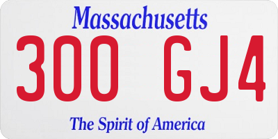 MA license plate 300GJ4