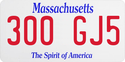 MA license plate 300GJ5