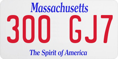 MA license plate 300GJ7