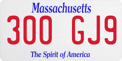 MA license plate 300GJ9