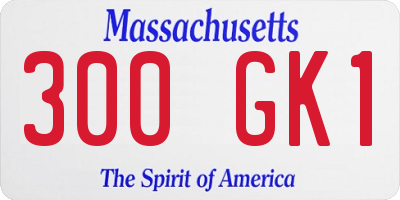 MA license plate 300GK1