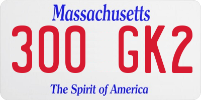 MA license plate 300GK2