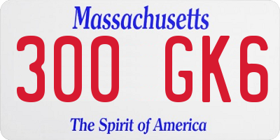 MA license plate 300GK6