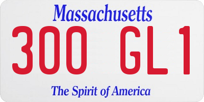 MA license plate 300GL1
