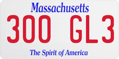 MA license plate 300GL3