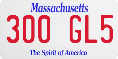 MA license plate 300GL5