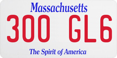 MA license plate 300GL6