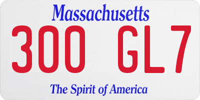 MA license plate 300GL7