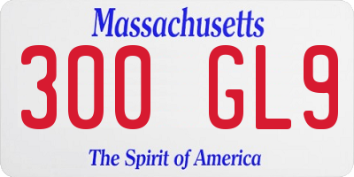 MA license plate 300GL9