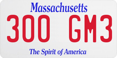 MA license plate 300GM3
