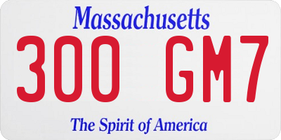 MA license plate 300GM7