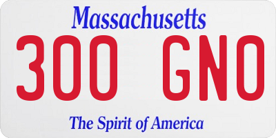 MA license plate 300GN0