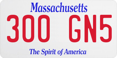 MA license plate 300GN5