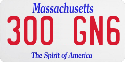 MA license plate 300GN6