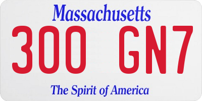 MA license plate 300GN7