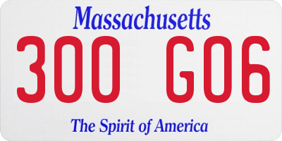 MA license plate 300GO6