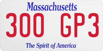 MA license plate 300GP3
