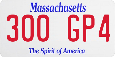 MA license plate 300GP4