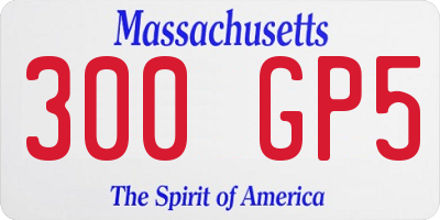 MA license plate 300GP5