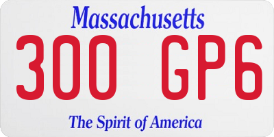 MA license plate 300GP6