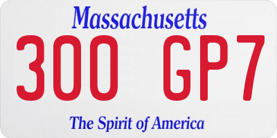 MA license plate 300GP7