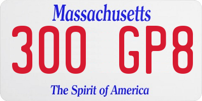 MA license plate 300GP8