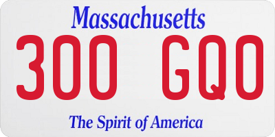 MA license plate 300GQ0