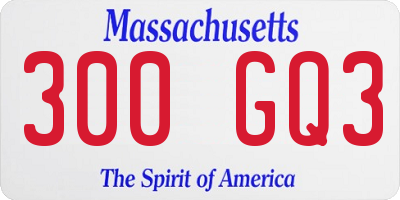 MA license plate 300GQ3
