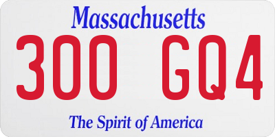 MA license plate 300GQ4