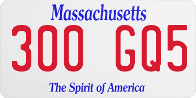 MA license plate 300GQ5