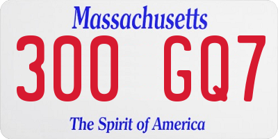 MA license plate 300GQ7