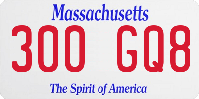 MA license plate 300GQ8