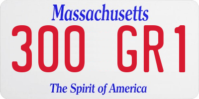 MA license plate 300GR1