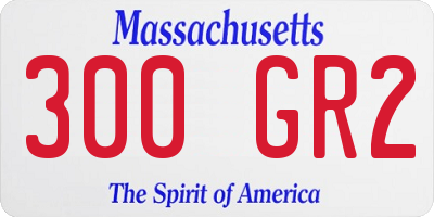 MA license plate 300GR2