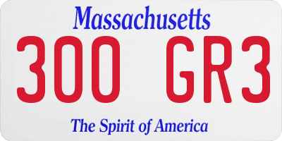 MA license plate 300GR3