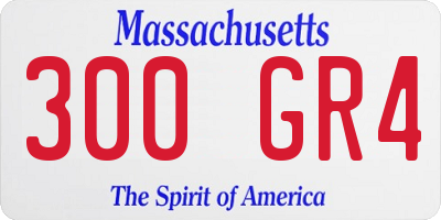 MA license plate 300GR4