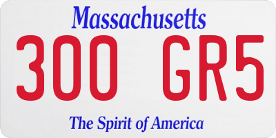 MA license plate 300GR5