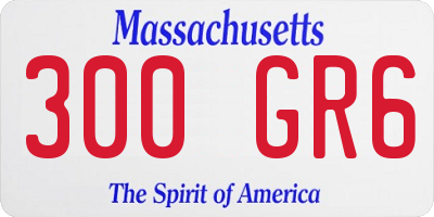MA license plate 300GR6