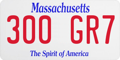 MA license plate 300GR7