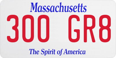 MA license plate 300GR8