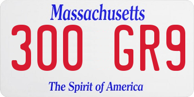 MA license plate 300GR9