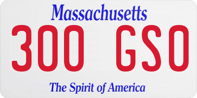 MA license plate 300GS0