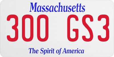 MA license plate 300GS3